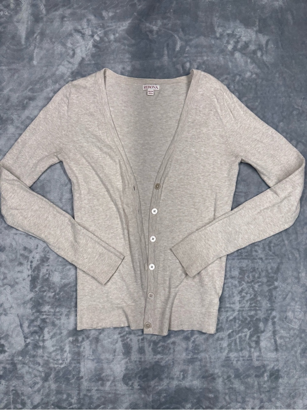 Merona Women's Cotton Cream Button-Up V-Neck Cardigan